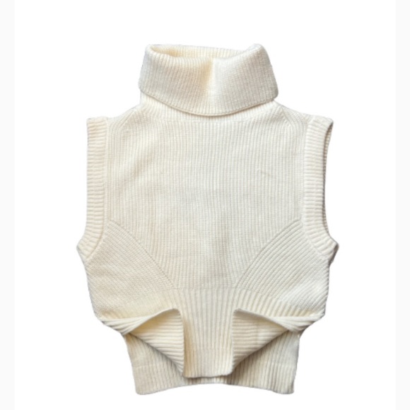 Cider old money Preppy Turtle Knit Sleeveless Cream Sweater Vest - Picture 5 of 10